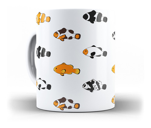 Caneca Aquarismo Tipos De Peixes Palhaços Coleção Lá No Pico