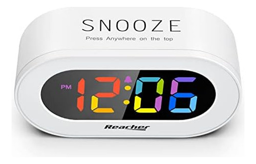 Reacher Reloj Despertador Led Pequeño Y Colorido Con Función