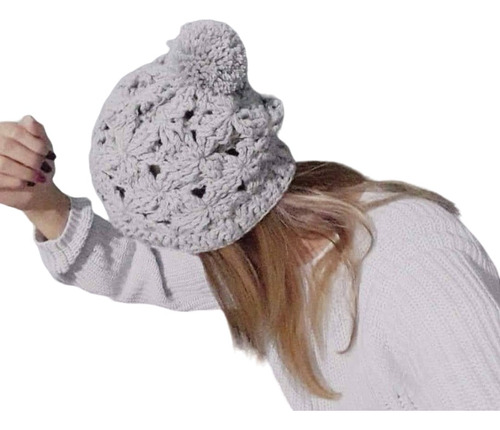 Gorro De Estrellas Tejido A Crochet Mujer