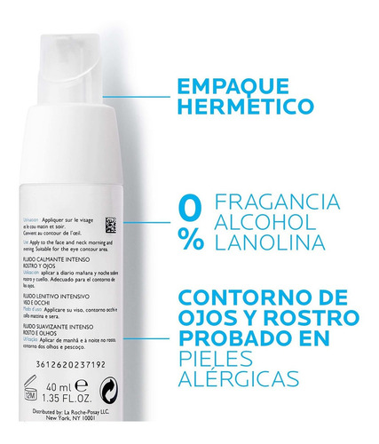 Imagen 2 de 2 de Crema Ultra Fluido La Roche-Posay Toleriane día/noche para piel sensible de 40mL