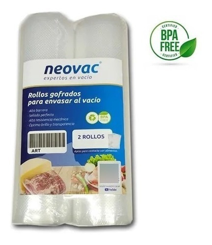 Rollo Bolsa Gofrada Para Vacio Neovac Pack 2x  28x500 Cm