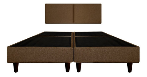 Recamara Base Cama Box Cabecera Praga Chocolate Matrimonial