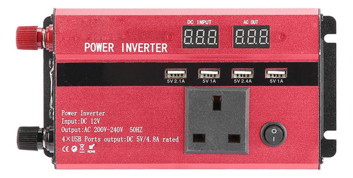 . Inversor De Corriente 12v/24v A 220v Coche Solar Voltaje .