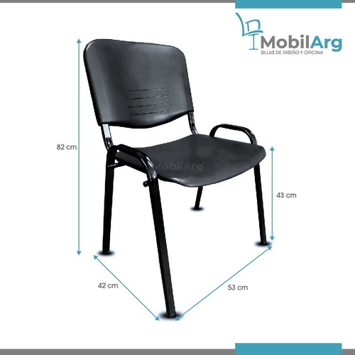 Silla Fija Apilable Con Plástico Liso No Perforado Para Oficinas Salones Iglesias Salas De Espera Escritorio
