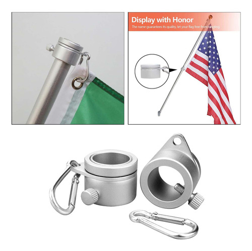 Paquete De 2 Ojales De Clip De Anillos De Poste De Bandera A