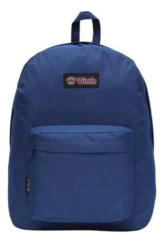 Mochila Basic Lisa Com Bolso Winth Cor Azul Desenho do tecido Liso