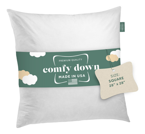Almohada Con Relleno Comfydown, 28 X 28 Cm, Plumón Y Plumas