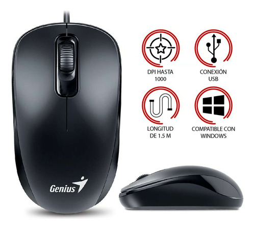 Mouse Usb Optico Genius Ergonomico Pc Notebook Android Mac