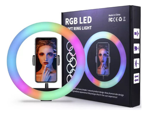 Aro De Luz Rgb Led Flash 33 Cm Fotografía Selfie + Trípode