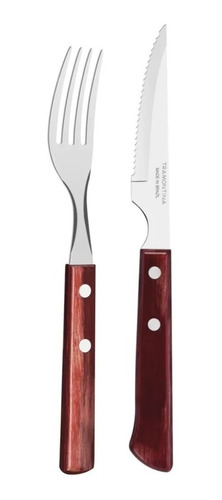 Set 24 Tramontina Polywood Cuchillo Tenedor 