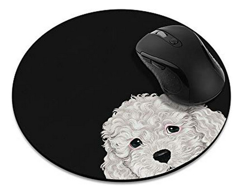 Mousepad  Antideslizante, Diseño Toy Poodle Blanco Para Hoga