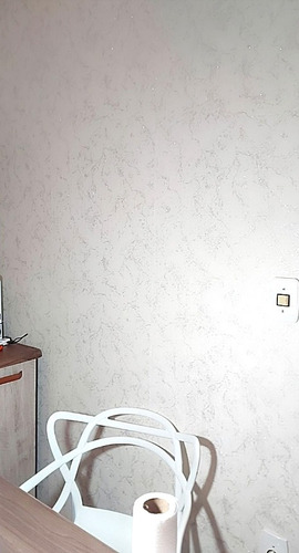 Papel De Parede Textura Glitter Prateado Vinílico (3 Rolos)