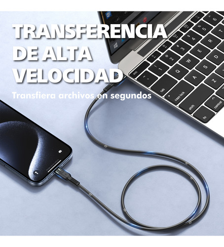 Cable De Carga Usb Kb64 Para iPhone Y Tipo C 2.1a Y 10w
