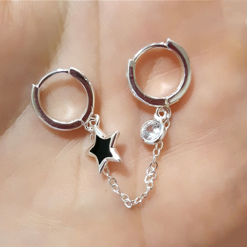 Pendientes De Cadena For Mujer, Pendientes De Doble Piercin