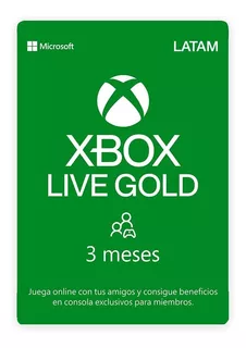 Suscripcion Microsoft Xbox Live Gold 3 Meses