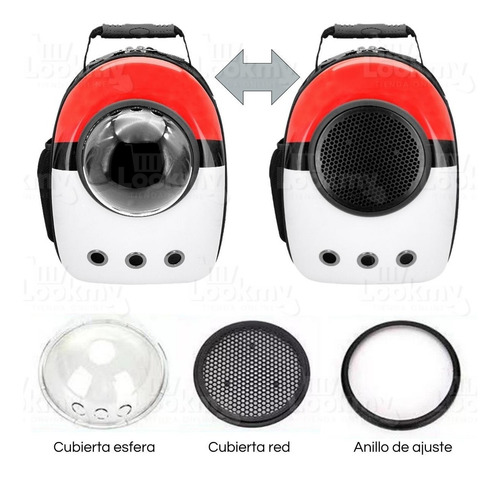 Imagen 10 de 10 de Mochila Bolso Transportadora Perros Gatos Burbuja Rígida