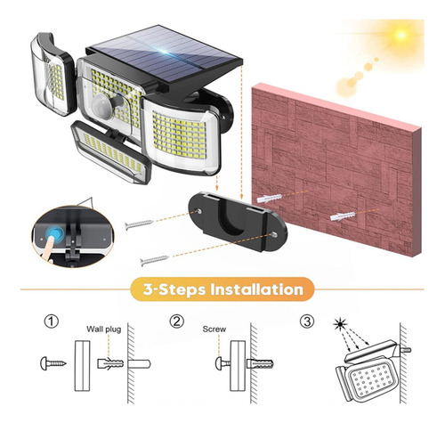 H+ Cabezas De Lámpara De Exterior Luces Solares Led 4 288