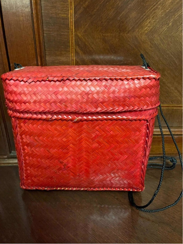 Cartera Roja De Ratan Super Coqueta Del Caribe Nuevita