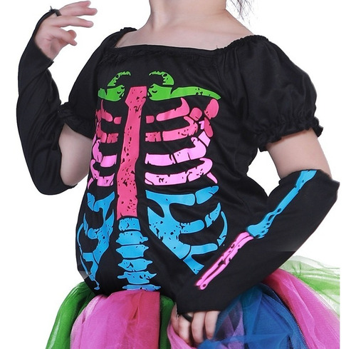 Imagen 6 de 10 de Disfraces De Funky Punky Esqueleto Halloween Para Niñas