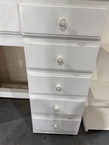 Tocador Wanda 120cm Con Torres - Espejos Roma, 160cm Altura Blanco