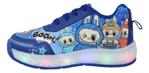 Tenis Niño La Bubu Luces Led Labubu The Monsters Antiderrapante Niños Tenis Infantil