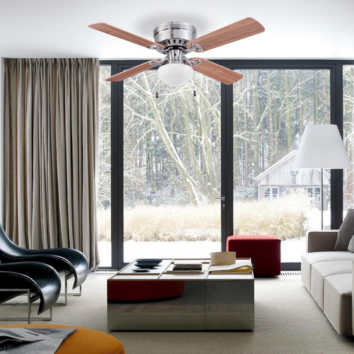 Ventilador De Techo Samba 42 Pulgadas Níquel Cuatro Aspas 1.067 M 60 Níquel Cepillado Roble Claro/ Arce Chocolate Mdf 4