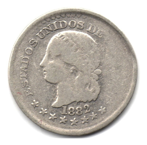 5 Centavos 1882 Bogotá Error Acuñación Débil Parcial