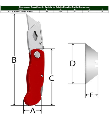 Navaja De Bolsillo Mango De Madera, Mxocr-004, 4 Piezas, Cuc