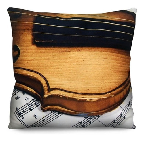 Imagem 4 de 6 de Kit 4 Capa De Almofada Guitarra Nota Musical 42x42 A Escolha
