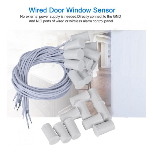 Sensor De Porta E Janela Com Fio 10 Peças