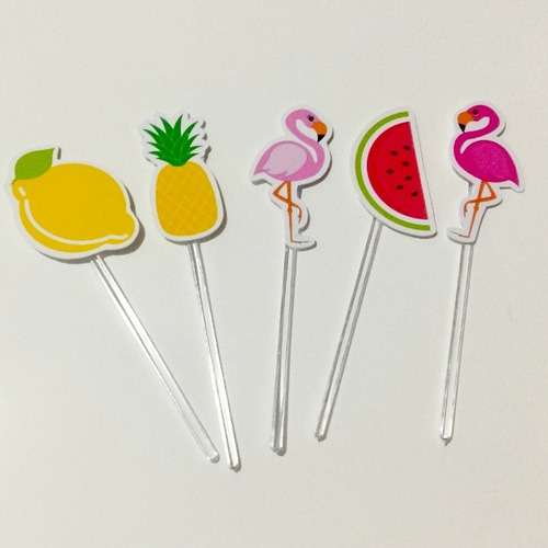 Pack 15 Toppers Para Cupcakes  Muffins Flamencos Flamingo