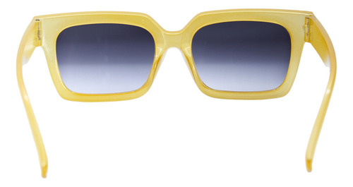 Lentes De Sol Transparentes Basic Power Para Mujer Diseño Cuadrado Amarillo Con Mica Degradada Protección Uv Moda Elegante Y Funda Incluida Plástico Premium