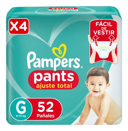 4 Paquetes Pañales Pampers Pants Ajuste Total - Elige Talla