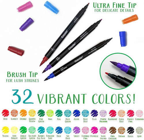 Imagen 4 de 8 de 16 Marcadores Crayola Signature Brush & Detail Dual Tip