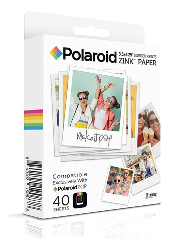 Papel De Fotos Polaroid Pop - 40 Hojas Zink 3.5 X 4.25