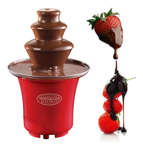 Imagen 1 de 4 de Mini Fuente De Chocolate Nostalgia 3 Niveles Fondue Fresas !