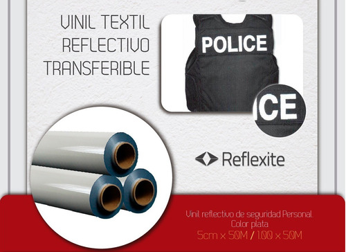Imagen 1 de 1 de Vinil Textil Reflectivo Silver De 1.00m Reflexite