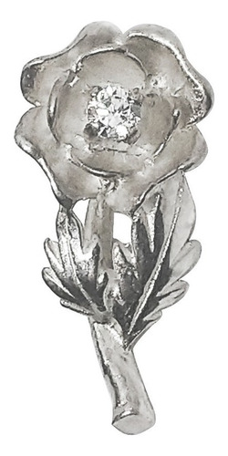 Imagen 1 de 4 de Dije Rosa Flor Con Cubic Plata 925 Mujer