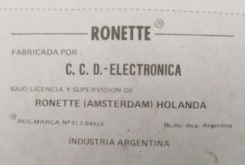 Imagen 2 de 3 de Puas Tocadiscos Sa 075 Ronette Zafiro - Original