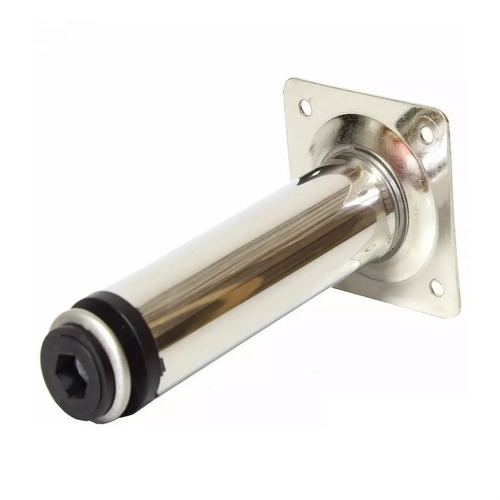 Kit Com 6 Pé P Móveis Sofá Armário Redondo 13 Cm Inox Polido