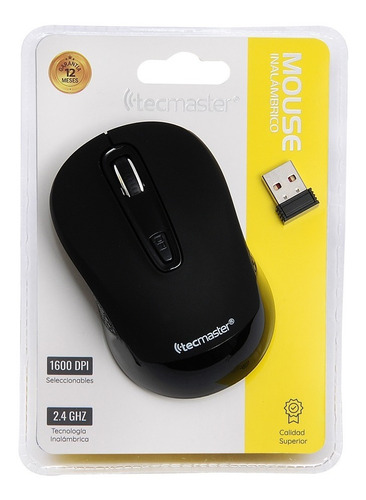 Mouse Inalámbrico Tecmaster 1600dpi 10m 2.4 Ghz