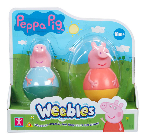 Peppa Pig - Pack Com 2 Weebles De 8cm - Peppa E George