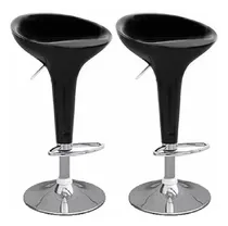 Comprar Banquetas Altas X2 Desayunador Negro Cocina Taburete Barra Acabado De La Estructura Cromado