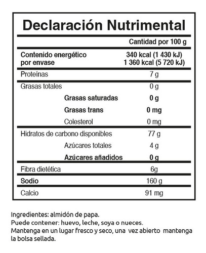 Imagen 2 de 4 de Fécula Sin Gluten De Papa