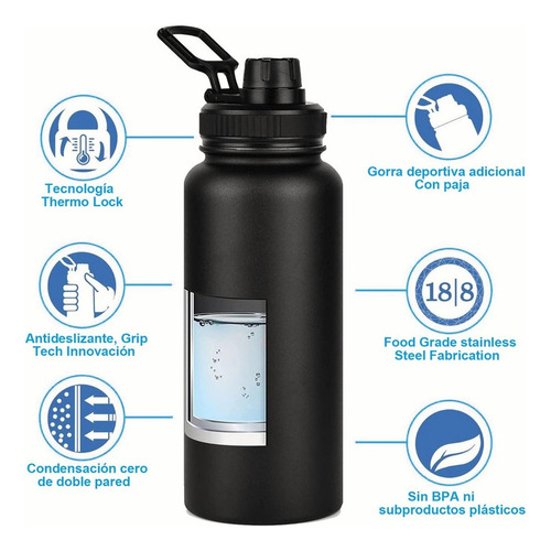 Botella De Agua Fría/caliente De Acero Inoxidable De 1.2 L