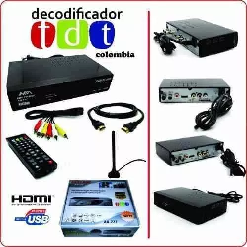 TDT Full HD Decodificador + Antena + Cable HDMI + RCA + Control Remoto