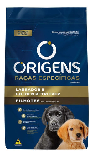 Ração Labrador Golden Retriever Cães Filhotes 15kg Origens 