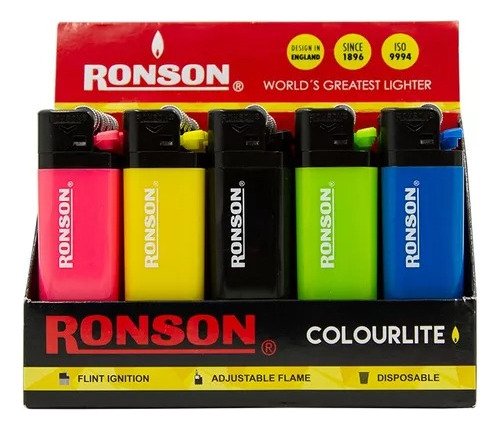 Encendedores Ronson Modelo Colourlite  Pack De 20 Unidades