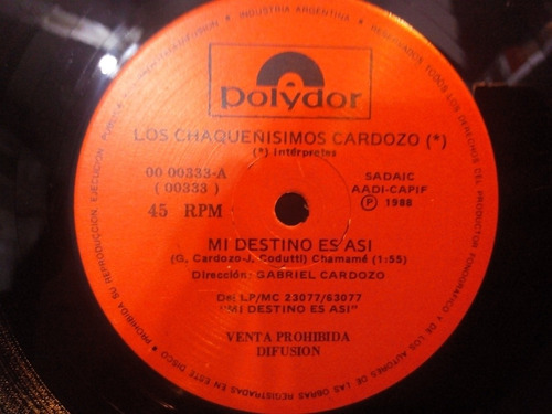 Los Chaqueñisimos Cardozo Mí Destino Es Así Vinilo Simp