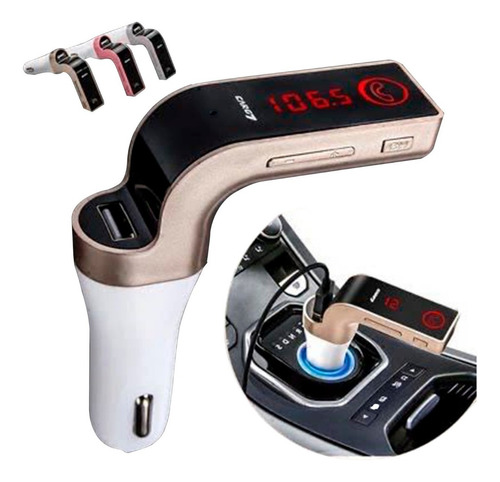 Receptor Transmissor Veicular Com Bluetooth Fm Mp3 Usb Pendr